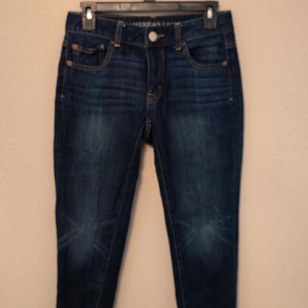 American Eagle Women's Boy Jean Cut Dark Denim Jeans, Size 0